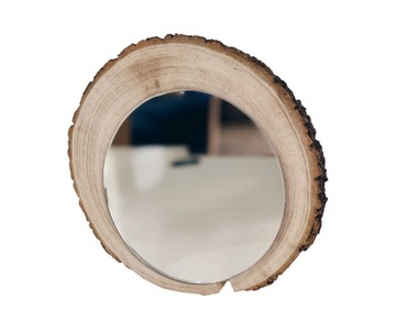 Woodsondeko lustro dekoracyjne z plastra drewna naturalna dekoracja do domu