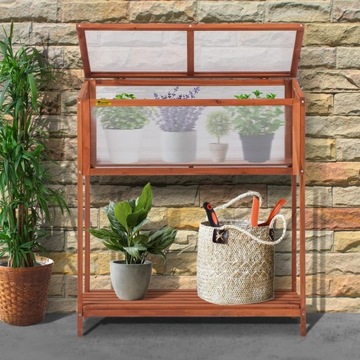Best Goods Inspekt Szklarnia drewniana z półką 104x90x52cm