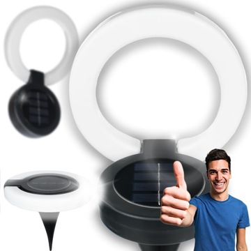 Lampka Spot LED Ring Solarna Ogrodowa Solarne Oświetlenie Ogrodu Tarasu