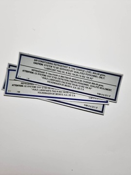 Naklejka klimatyzacja Volkswagen OE 1H0010211F