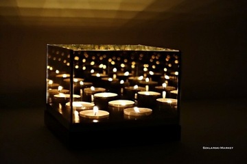 3D Подсвечник - волшебный, гламурный - четверной коричневый