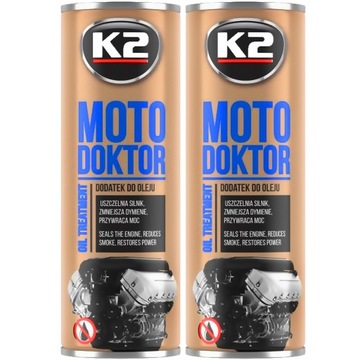 K2 MOTO DOKTOR Uszczelnia SIlnik Redukuje Dym 2szt