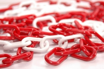 Łańcuch plastikowy 8mm 25 metrów żółto-czarny