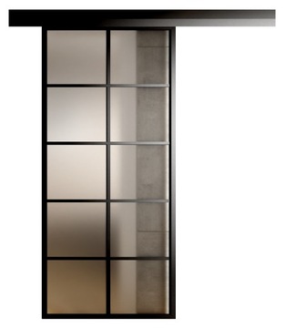 Drzwi Przesuwne Szklane System w Ramie 65 Satyna 10 w Ramie Aluminiowej