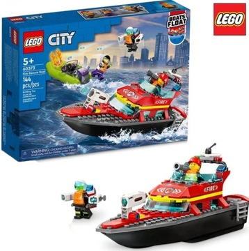 LEGO 60373 City Łódź strażacka Statek Strażacki Pomoc Dla Motorówki
