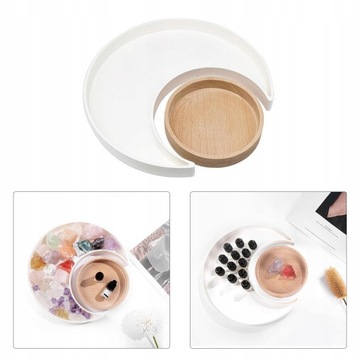 Деревянная витрина с круглым подносом Moon Tray