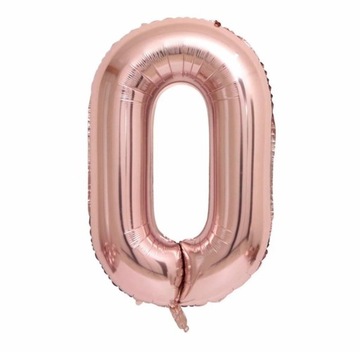 BALON FOLIOWY CYFRA 0 ROSE GOLD NA HEL DUŻY 92CM URODZINY PRZYJĘCIE DZIECKA