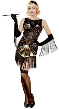 Kostium Strój Sukienka LATA 20 Retro Charleston Lady Flapper Karnawał Bal S