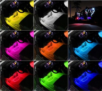 СВЕТОДИОДНОЕ АВТОМОБИЛЬНОЕ ОСВЕЩЕНИЕ RGB ЦВЕТНЫЙ ИНТЕРЬЕР