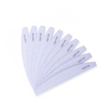 10x Pilnik łódka zebra do paznokci hybryd 150/150