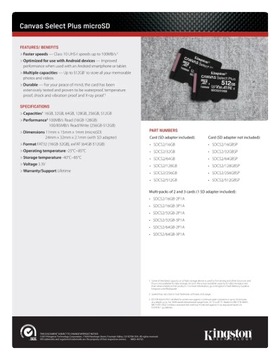 Карта памяти MicroSD Canvas Select Plus емкостью 512 ГБ