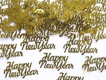 KONFETTI HAPPY NEW YEAR ZŁOTE 4x2 CM 3 G