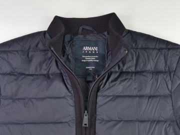 ARMANI JEANS kurtka przejściowa, puch kaczy rozm.XXL granatowa wyprzedaż