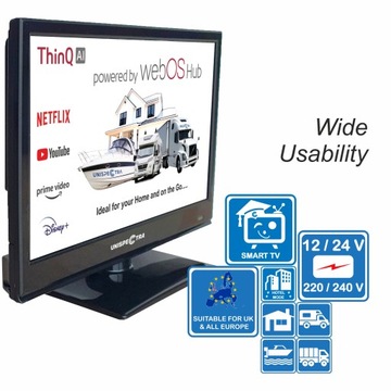 Телевизор 16 дюймов Unispectra Smart (WebOS) 12 В/240 В S2/T2/C Magic Remote
