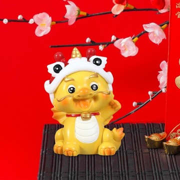 Mini Dragon Figurine Cute Table Sculpture for Bookshelf Living Room style A