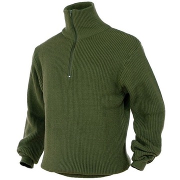 Sweter Bluza Golf ciepły wojskowy z kołnierzem Mil-Tec Troyer OLIVE 46