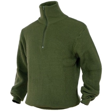 Sweter Bluza Golf ciepły wojskowy z kołnierzem Mil-Tec Troyer OLIVE 50