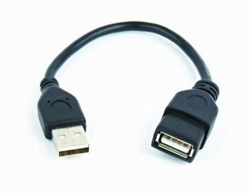 Przedłużacz kabla USB 2.0 0.15m czarny Gembird CCP