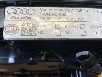 AUDI A4 A5 8W B9 LAMPA INTERIÉR LED 4K0947135AJ
