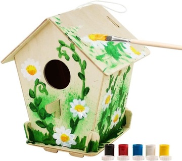 Puzzle 3D do Malowania Drewniane DIY Zestaw Karmnik