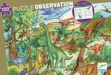 DJECO Puzzle observation DINOZAURY 100 elementów