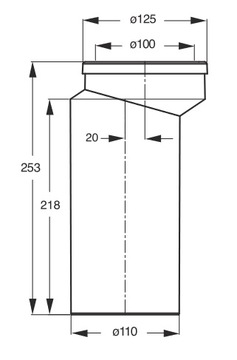 BONOMINI PRZYŁACZE PROSTE WC 110 Z PRZESUNIĘCIEM