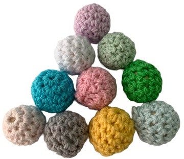 Бусины деревянные шерстяные черные DIY 16мм 3шт.