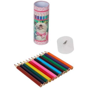 KREDKI MINI 12 sztuk Zestaw Kredek + temperówka