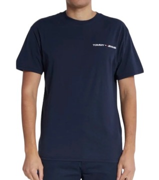 Tommy Jeans T-shirt męski granatowy Linear Chest DM0DM16878 Regular Fit XXL