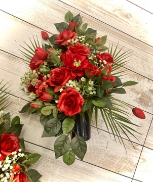 Набор вставок для ваз + букет для украшения могилы