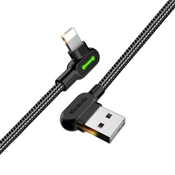 MCDODO УГЛОВОЙ КАБЕЛЬ QC USB LIGHTNING LED 2A 1,8M