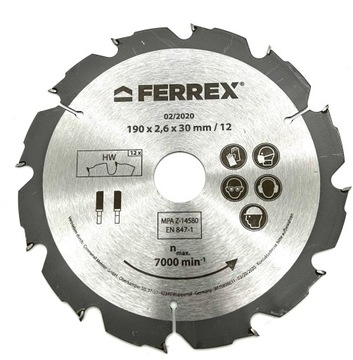 TARCZA DO PLARKI 190 mm 12 ZĘBÓW FERREX