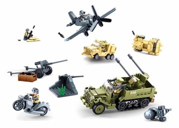 Кирпичи TRUCK BATTLEFIELD Самолет Армия 8 ФИГУРКИ 552 шт. + LEGO ОРУЖИЕ