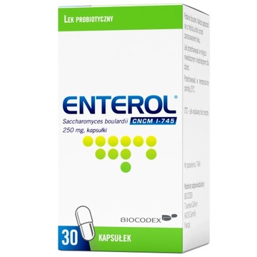 ENTEROL 250 mg lek probiotyk biegunka 30 kapsułek