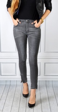 Jeansy Damskie Spodnie Modelujące Jeansowe Zamki