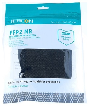 30 АНТИВИРУСНЫХ МАСОК FFP2, ЧЕРНАЯ CE