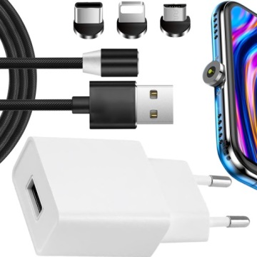 ЗАРЯДНОЕ УСТРОЙСТВО + КАБЕЛЬ + РАЗЪЕМЫ Micro TYPE C для IPHONE X 11 12 13 14 15 Pro Max