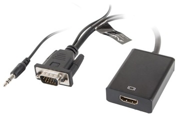 Adapter Konwerter VGA do HDMI Full HD 60Hz +Audio
