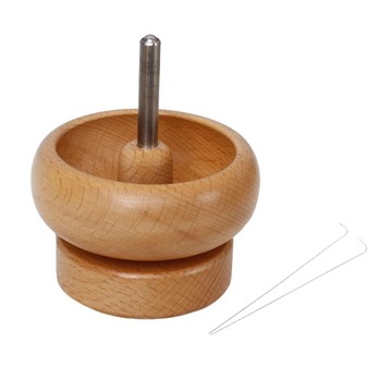 Drewniana miska z rotatorem koralików do tworzenia biżuterii DIY sztuka i