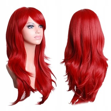PERUKA MAŁA SYRENKA WŁOSY CZERWONE WIG STRÓJ DLA DOROSŁYCH COSPLAY