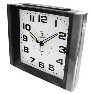 Zegar budzik Perfect odcienie szarości 10cm + 2x Bateria AA