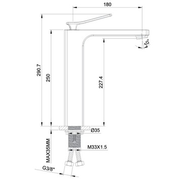 Sapho JUMPER хромированный смеситель для умывальника JM006