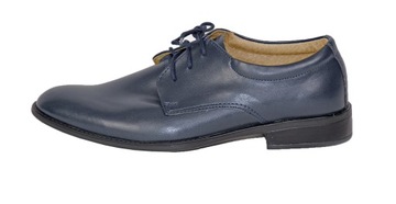 BUTY CHŁOPIĘCE wizytowe komunijne buty dla chłopca granatowe 32