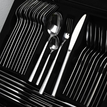 НАБОР СТОЛОВЫХ ПРИБОРОВ В ЧЕМОДАНЕ 72 ПРЕДМЕТА. ГЛОСС 12 ЧЕЛОВЕК