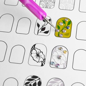 Обучающая карта для занятий нейл-артом, УЧИМСЯ КРАСИТЬ, 12 схем.