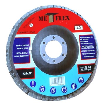 TARCZA do SZLIFOWANIA DREWNA METALU 125/40 LAMELKA