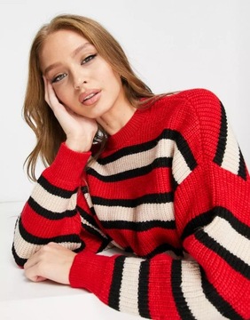 PULL&BEAR SWETER DAMSKI W PASKI LUŹNY M 1XBG