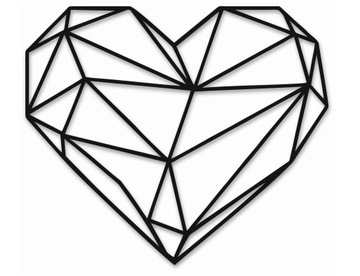 ГЕОМЕТРИЧЕСКАЯ панель изображений; СЕРДЦЕ Черное 40х34см
