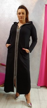Sukienka -Płaszcz długa czarna NICE r.60 Plus size