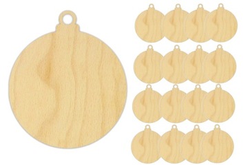 BOMBKA Drewniana Medal Sklejka Zawieszka 10cm 50szt - bombki swięta choinka